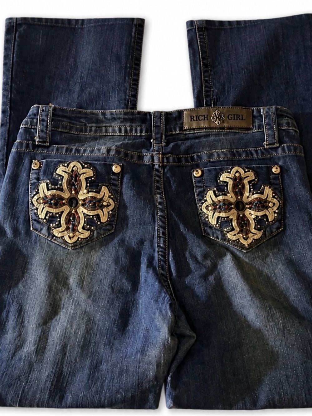Women's Embellished Dark Blue Jeans